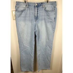 Seven7 Loose Straight Jeans Womens 14 Light Blue Denim 90s Revival Normcore
